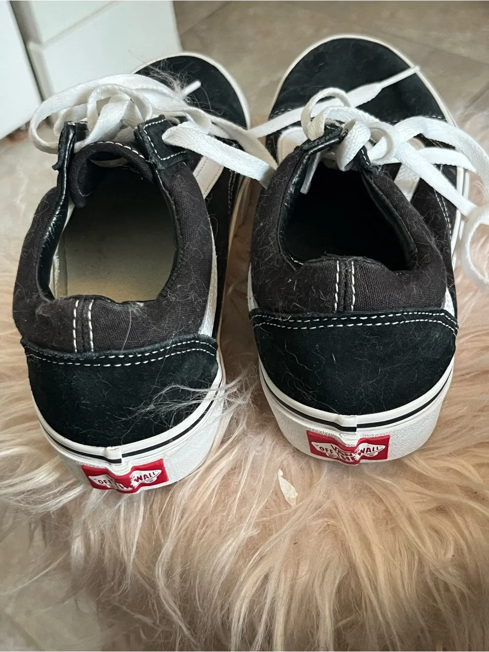 Vans Black and White Canvas Low-Top Sneakers